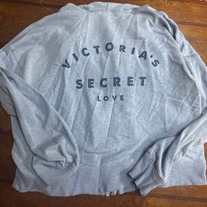 Classic old school Victoria’s Secret zip up jacket light blue lightweight sz L